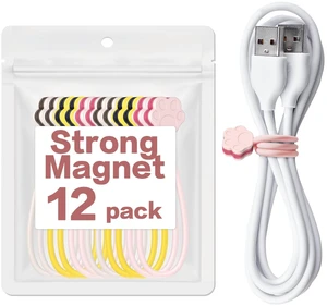 Cute Dog Paw Magnetic Cable Ties (12 Pack, 7.28 In) silicone cable ties reusable,Strong magnetic adsorption,Great for Bundlingand Organizing, Holding Stuff Book Markers, Fridge Magnets (Multicolor) Cute Dog Paw Magnetic Cable Ties (12 Pack, 7.28 In) silicone cable ties reusable,Strong magnetic adsorption,Great for Bundlingand Organizing, Holding Stuff Book Markers, Fridge Magnets (Multicolor)