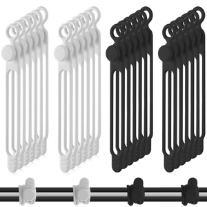 40 Pcs Silicone Cable Ties, 4.17 Inch, Black, White | Reusable Cord Organizers, Adjustable Cable Management Ties, for Earphones, Chargers, PC Wires, Office Desk Home Travel 40 Pcs Silicone Cable Ties, 4.17 Inch, Black, White | Reusable Cord Organizers, Adjustable Cable Management Ties, for Earphones, Chargers, PC Wires, Office Desk Home Travel