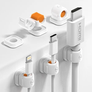Magnetic Cable Clips 6 Pack, Cord Organizer for Desk, White | cable management for car & nightstand, cable holder for USB C, Lightning & HDMI cords, 3M tape installation Magnetic Cable Clips 6 Pack, Cord Organizer for Desk, White | cable management for car & nightstand, cable holder for USB C, Lightning & HDMI cords, 3M tape installation