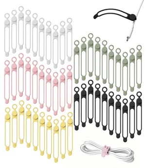 50Pcs Silicone Cable Ties, Cord Organizer Cable Management-Multi | Reusable Cord Ties for Electronics, Office Desk Accessories, Home Travel Essentials, Easy to Use, 4.2 Inch-5 Colors 50Pcs Silicone Cable Ties, Cord Organizer Cable Management-Multi | Reusable Cord Ties for Electronics, Office Desk Accessories, Home Travel Essentials, Easy to Use, 4.2 Inch-5 Colors