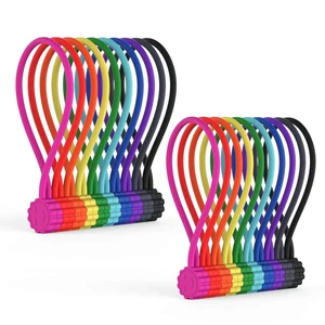 Silicone Magnetic Cable Ties, Reusable Phone Cord Organizer | For Headphone Cables, Charging Cable Organizer, Book Markers, Hanging Stuff or Just for fun Silicone Magnetic Cable Ties, Reusable Phone Cord Organizer | For Headphone Cables, Charging Cable Organizer, Book Markers, Hanging Stuff or Just for fun
