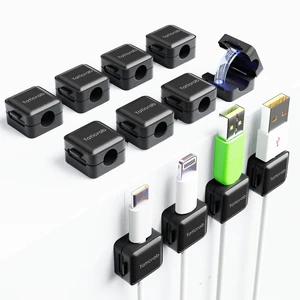 12-Pack Magnetic Cable Clips, Adhesive Cord Holder for Desk, Nightstand, Wall, Car - Organizes USB/HDMI/Charger Cables (No Residue, Black) 12-Pack Magnetic Cable Clips, Adhesive Cord Holder for Desk, Nightstand, Wall, Car - Organizes USB/HDMI/Charger Cables (No Residue, Black)