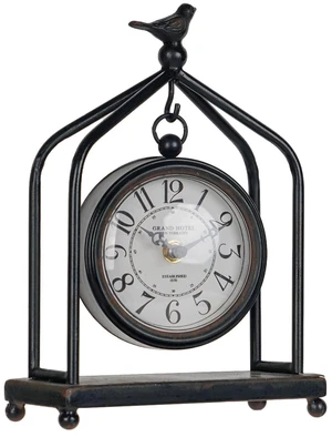 7.5'' x 10'' Mantel Clock Iron Tower Frame, Creative Bird Ornament Tabletop Clock, Silent Clock with Hollow Carved Back Cover for Home Decor, Black 7.5'' x 10'' Mantel Clock Iron Tower Frame, Creative Bird Ornament Tabletop Clock, Silent Clock with Hollow Carved Back Cover for Home Decor, Black