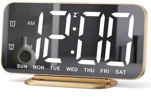 Slim LED Digital Alarm Clock, Mirror Surface for Makeup, with Diming, Large Display, Easy Setting, USB Charger Ports, Modern Bedroom, Desk, Office Living Room Decor, Christmas Birthday for Women Girl Slim LED Digital Alarm Clock, Mirror Surface for Makeup, with Diming, Large Display, Easy Setting, USB Charger Ports, Modern Bedroom, Desk, Office Living Room Decor, Christmas Birthday for Women Girl