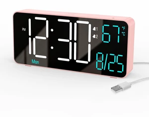Alarm Clocks for Bedrooms, 6.7in Small Digital Clock, Auto Dimming, Room Temperature, Day of The Week, Date, Seconds, Digital Clocks for Living Room, Alarm Clock Alarm Clocks for Bedrooms, 6.7in Small Digital Clock, Auto Dimming, Room Temperature, Day of The Week, Date, Seconds, Digital Clocks for Living Room, Alarm Clock