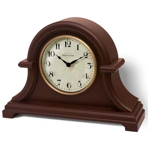 Mantel Clock Vintage Farmhouse Series | Napoleon Desk & Shelf Clock, 13 x 10", Domed Lens, Quartz Movement, Walnut Brown Finish, For Home and Tabletop Decor Mantel Clock Vintage Farmhouse Series | Napoleon Desk & Shelf Clock, 13 x 10", Domed Lens, Quartz Movement, Walnut Brown Finish, For Home and Tabletop Decor