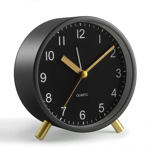 Analog Alarm Clock, 4 inch Super Silent Non Ticking Small Clock with Night Light, Battery Operated, Simple Design, Easy Setting for Office, Bedroom, Bedside, Desk, Teens, Elders, Adult, Black Analog Alarm Clock, 4 inch Super Silent Non Ticking Small Clock with Night Light, Battery Operated, Simple Design, Easy Setting for Office, Bedroom, Bedside, Desk, Teens, Elders, Adult, Black