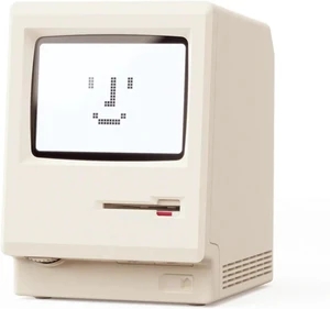 Maclock Retro Pixel Alarm Clock, 1984 Computer Style Desk Clock with Pixel LCD, USB Desk Clock, Multiple Alarms, Calendar, Temperature, Adjustable Brightness, Unique Tech Gift Maclock Retro Pixel Alarm Clock, 1984 Computer Style Desk Clock with Pixel LCD, USB Desk Clock, Multiple Alarms, Calendar, Temperature, Adjustable Brightness, Unique Tech Gift