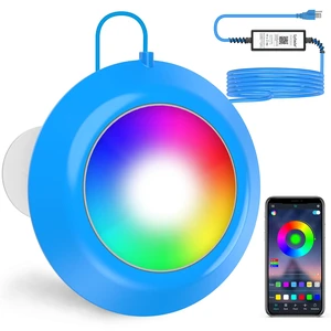 LED Pool Lights, 20W Smart RGB Magnetic Submersible Light with APP | 800lm Dimmable, IP68 Waterproof 12V Nicheless Underwater Lights for Inground Aboveground Pools LED Pool Lights, 20W Smart RGB Magnetic Submersible Light with APP | 800lm Dimmable, IP68 Waterproof 12V Nicheless Underwater Lights for Inground Aboveground Pools