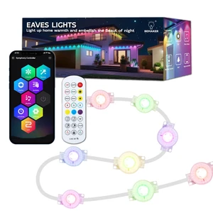 Color Changing Permanent Outdoor Lights, RGB+IC Smart Eaves Lights Music Sync Multi Scene Modes, 50ft DIY Lighting for House Roof, IP67 Waterproof, 16 Million Colors, Christmas, Halloween Decor Color Changing Permanent Outdoor Lights, RGB+IC Smart Eaves Lights Music Sync Multi Scene Modes, 50ft DIY Lighting for House Roof, IP67 Waterproof, 16 Million Colors, Christmas, Halloween Decor