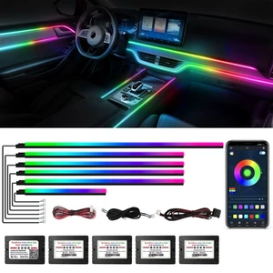 Dreamcolor Acrylic Interior Car Lights, Car Accessories 6 in 1 Car LED Strip Lights with APP Control and 213 Modes, 175 inches 593 LEDs Fiber Optic Lights, RGB Neon Light Kits Dreamcolor Acrylic Interior Car Lights, Car Accessories 6 in 1 Car LED Strip Lights with APP Control and 213 Modes, 175 inches 593 LEDs Fiber Optic Lights, RGB Neon Light Kits
