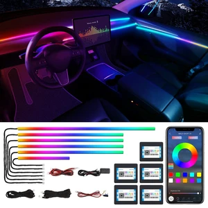Dreamcolor Acrylic Interior Car LED Strip Light with Wireless APP, RGB 6 in 1 with 175 inches 600 LEDs Fiber Optic Car Ambient Lighting Kits, Sound Active Function LED Strip for Car Accessories Dreamcolor Acrylic Interior Car LED Strip Light with Wireless APP, RGB 6 in 1 with 175 inches 600 LEDs Fiber Optic Car Ambient Lighting Kits, Sound Active Function LED Strip for Car Accessories