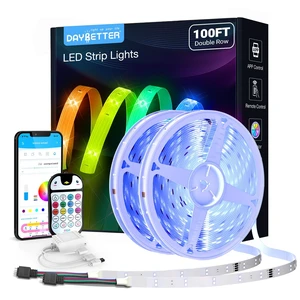 Smart Color Changing LED Strip Lights, 100FT Double Row 720 LEDs, Music Sync Ambient Lighting with App Voice Remote, Flexible Strips for Bedroom Aesthetic, Kitchen & Party Home Decoration Smart Color Changing LED Strip Lights, 100FT Double Row 720 LEDs, Music Sync Ambient Lighting with App Voice Remote, Flexible Strips for Bedroom Aesthetic, Kitchen & Party Home Decoration