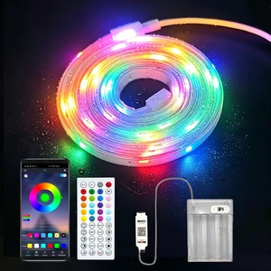 2Pack 6.6FT RGB LED Strip Lights Battery Power Color Changing Music Sync App Remote Control, Waterproof LED Light Strips Battery Operated USB Lights for TV Cabinet Closet Shelves DIY Lighting 2Pack 6.6FT RGB LED Strip Lights Battery Power Color Changing Music Sync App Remote Control, Waterproof LED Light Strips Battery Operated USB Lights for TV Cabinet Closet Shelves DIY Lighting