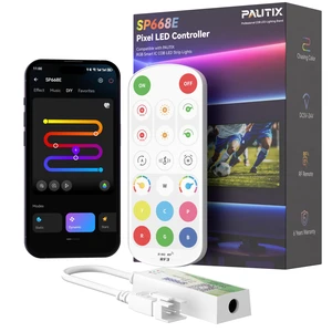 Bluetooth Music Pixel Smart LED Controller SP668E,for WS2811 WS2812 SM16703 Addressable Dream Color LED Strip Pixels Light DC5V-24V APP/RF Remote Control(NOT for RGB LED Strip without Smart IC) Bluetooth Music Pixel Smart LED Controller SP668E,for WS2811 WS2812 SM16703 Addressable Dream Color LED Strip Pixels Light DC5V-24V APP/RF Remote Control(NOT for RGB LED Strip without Smart IC)