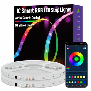 100ft RGB+IC LED Strip Lights, Smart Color Changing Light, App Control | DIY Multiple Colors on One Line, App+24Keys Remote Control, Timer, Music Sync, Color Changing Lights for Living room, Kitchen 100ft RGB+IC LED Strip Lights, Smart Color Changing Light, App Control | DIY Multiple Colors on One Line, App+24Keys Remote Control, Timer, Music Sync, Color Changing Lights for Living room, Kitchen