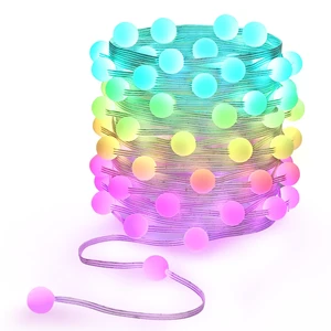 33ft Mini Ball String Lights, RGB Color Changing Fairy Lights | 66 LED Ball Shape Twinkle Lights with 200+ Lighting Modes, APP & Remote Control, Timer Dimmable for Bedroom Christmas Holiday 33ft Mini Ball String Lights, RGB Color Changing Fairy Lights | 66 LED Ball Shape Twinkle Lights with 200+ Lighting Modes, APP & Remote Control, Timer Dimmable for Bedroom Christmas Holiday