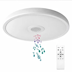 Smart Waterproof LED Flush Mount Ceiling Light Fixture,with Bluetooth Speaker,11 Inch,18 watt,Dimmable Music Lamp,RGB Color Changing Light with Remote Control,for Bathroom,Shower,Bedroom Smart Waterproof LED Flush Mount Ceiling Light Fixture,with Bluetooth Speaker,11 Inch,18 watt,Dimmable Music Lamp,RGB Color Changing Light with Remote Control,for Bathroom,Shower,Bedroom