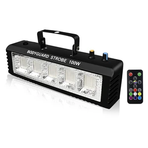 Strobe Stage Lights Sound Activated, 100W RGB LED Strobe Light, Halloween Light Effect with Remote Control, Professional DJ Party Lights for Banquet Host Strobe Stage Lights Sound Activated, 100W RGB LED Strobe Light, Halloween Light Effect with Remote Control, Professional DJ Party Lights for Banquet Host