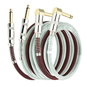 3FT Guitar Cables 2 Pack Electric Guitar Chord 1/4 Inch Straight to Right Angle 6.35mm Gold Plated TS Plug Nylon Connect Guitar Instrument Cable for Guitar Bass Drum Audio Device 1M 3FT Guitar Cables 2 Pack Electric Guitar Chord 1/4 Inch Straight to Right Angle 6.35mm Gold Plated TS Plug Nylon Connect Guitar Instrument Cable for Guitar Bass Drum Audio Device 1M