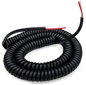 Coil Cord, 2 Conductor Wire, 18AWG/2, Retractable Spring Coiled Extension Cord 3 Foot Extension to 15 Foot for Industrial/Home Heavy Duty Use Coil Cord, 2 Conductor Wire, 18AWG/2, Retractable Spring Coiled Extension Cord 3 Foot Extension to 15 Foot for Industrial/Home Heavy Duty Use