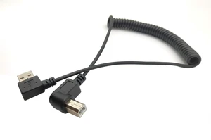 4.9 Feet Right Angle Coiled USB Printer Cable, USB 2.0 Type A Male to Type B Male Spring Printer Scanner Cable(Right Angle) 4.9 Feet Right Angle Coiled USB Printer Cable, USB 2.0 Type A Male to Type B Male Spring Printer Scanner Cable(Right Angle)