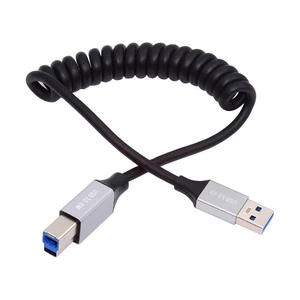 Cable USB 3.0 Type-A Male to USB3.0 Type-B Male Stretch Coiled Cable 100cm Extension 5Gbps for Disk Printer Camera Data Cable USB 3.0 Type-A Male to USB3.0 Type-B Male Stretch Coiled Cable 100cm Extension 5Gbps for Disk Printer Camera Data