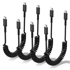 4 Pack USB C to USB C Charging Cable, Coiled USBC Fast Charger Cord for Car | Multi Pack 6FT Long Type C to C Fast Charger Cord for Phone/Android Auto/iPhone Samsung Galaxy/Carplay 4 Pack USB C to USB C Charging Cable, Coiled USBC Fast Charger Cord for Car | Multi Pack 6FT Long Type C to C Fast Charger Cord for Phone/Android Auto/iPhone Samsung Galaxy/Carplay