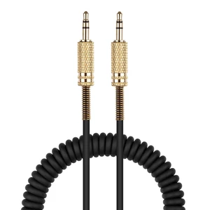 Aux Cord Coiled Headphone Cable for Car, Stereo, Alexa Dot, Speaker Aux Cord Coiled Headphone Cable for Car, Stereo, Alexa Dot, Speaker