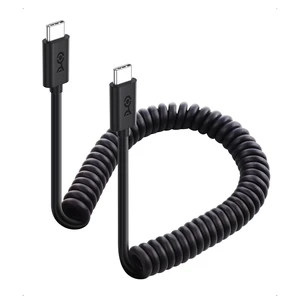 Coiled USB C to USB C Cable, 60W Charging, 1-4ft | 480Mbps Data, Compatible with Apple CarPlay, Android Auto, iPhone 17/16, Galaxy S24 Coiled USB C to USB C Cable, 60W Charging, 1-4ft | 480Mbps Data, Compatible with Apple CarPlay, Android Auto, iPhone 17/16, Galaxy S24