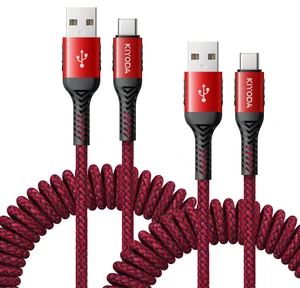 USB A to USB C Cable Coiled USB C Cable for Car Braided USB to USB C Cable | USBC Fast Charging Cord 3FT Compatible with iPhone 18 17 16 15/iPad/Samsung Galaxy/Google Pixel and More USB C Device-Red USB A to USB C Cable Coiled USB C Cable for Car Braided USB to USB C Cable | USBC Fast Charging Cord 3FT Compatible with iPhone 18 17 16 15/iPad/Samsung Galaxy/Google Pixel and More USB C Device-Red