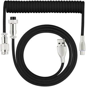 USB C Keyboard Cable, USB C to USB A Cable for Gaming Coiled Keyboard, Braided Detachable Metal Aviator Connector Double Sleeved 6FT(Black) USB C Keyboard Cable, USB C to USB A Cable for Gaming Coiled Keyboard, Braided Detachable Metal Aviator Connector Double Sleeved 6FT(Black)