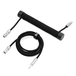 x XVX Pro V2 Aviator Coiled USBC Cable With Metal Cable Organizer-Black | 5pin connector,1.8m total length Includes , USBA to USBC for custom mechanical keyboard x XVX Pro V2 Aviator Coiled USBC Cable With Metal Cable Organizer-Black | 5pin connector,1.8m total length Includes , USBA to USBC for custom mechanical keyboard