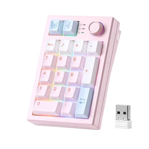 AL21 Aluminum Wireless Number Pad (Pink, Cocoa Cream V2 Switch) | CNC Aluminum Mechanical Numpad with Knob, Wired/BT/2.4G RGB Numpad, Programmable Numeric Keypad RGB Hot-Swappable for Win/Mac AL21 Aluminum Wireless Number Pad (Pink, Cocoa Cream V2 Switch) | CNC Aluminum Mechanical Numpad with Knob, Wired/BT/2.4G RGB Numpad, Programmable Numeric Keypad RGB Hot-Swappable for Win/Mac