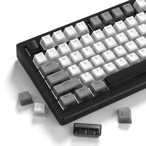 PBT Shine Through Keycaps for Mechanical Keyboard, Pudding Keycaps | Keycaps 60% 75% 100% Keyboard 143 Keys,Custom Keycap Set OEM Profile for Gateron Cherry MX Switches,Gray White-Only Key caps PBT Shine Through Keycaps for Mechanical Keyboard, Pudding Keycaps | Keycaps 60% 75% 100% Keyboard 143 Keys,Custom Keycap Set OEM Profile for Gateron Cherry MX Switches,Gray White-Only Key caps