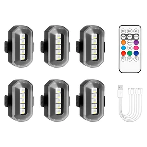 Upgraded 6PCS Wireless Strobe Lights for Car Motorcycle Bike Remote Bright 5 LEDs Anti Collision Lighting USB-C Rechargeable RGB Mini Exterior Warning Flashing Interior Ambient Light IP67 Waterproof Upgraded 6PCS Wireless Strobe Lights for Car Motorcycle Bike Remote Bright 5 LEDs Anti Collision Lighting USB-C Rechargeable RGB Mini Exterior Warning Flashing Interior Ambient Light IP67 Waterproof