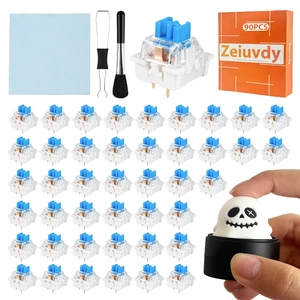 90 PCS 3D Printer Clicker Switch Set, Clicky Keyboard Switches | 3D Printing Projects, Audible Click Feel, 3Pin Switches, DIY Clicker Parts, Includes Puller Brush Cloth(Blue) 90 PCS 3D Printer Clicker Switch Set, Clicky Keyboard Switches | 3D Printing Projects, Audible Click Feel, 3Pin Switches, DIY Clicker Parts, Includes Puller Brush Cloth(Blue)