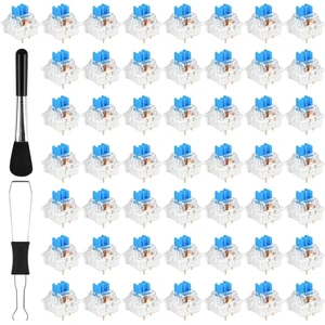 Blue Mechanical Keyboard Switches, 50 Pcs 3 Pin Clicky Keyboard Switches with Switch Puller & Brush, Dustproof and Waterproof Keyboards Accessories for Mechanical Gaming Keyboards Blue Mechanical Keyboard Switches, 50 Pcs 3 Pin Clicky Keyboard Switches with Switch Puller & Brush, Dustproof and Waterproof Keyboards Accessories for Mechanical Gaming Keyboards