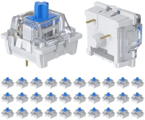 30 Pieces Blue Mechanical Keyboard Switches, 3 Pin Pre-Lubricated | Clicky Key Switches, Dustproof and Waterproof Tactile Switches for Mechanical Gaming Keyboard, DIY Switch Replacement Kit 30 Pieces Blue Mechanical Keyboard Switches, 3 Pin Pre-Lubricated | Clicky Key Switches, Dustproof and Waterproof Tactile Switches for Mechanical Gaming Keyboard, DIY Switch Replacement Kit