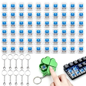 60Pcs Clickers for 3D Prints, Clicky Mechanical Keyboard Switches | for Keyboard and 3d printed clicker fidget, Tactile click feel, hot-swappable 3-pin, Extra 10 Key Rings for DIY Keychain 60Pcs Clickers for 3D Prints, Clicky Mechanical Keyboard Switches | for Keyboard and 3d printed clicker fidget, Tactile click feel, hot-swappable 3-pin, Extra 10 Key Rings for DIY Keychain