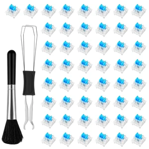 50 Pcs Blue Mechanical Keyboard Switches with Switch Puller and Brush 3-Pin Clicky Key Switches Dustproof DIY Replacement Kit for Gaming Keyboards Typists Gamers 50 Pcs Blue Mechanical Keyboard Switches with Switch Puller and Brush 3-Pin Clicky Key Switches Dustproof DIY Replacement Kit for Gaming Keyboards Typists Gamers