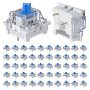50 Pieces Blue Mechanical Keyboard Switches, 3 Pin Pre-Lubricated | Clicky Key Switches, Dustproof and Waterproof Tactile Switches for Mechanical Gaming Keyboard, DIY Switch Replacement Kit 50 Pieces Blue Mechanical Keyboard Switches, 3 Pin Pre-Lubricated | Clicky Key Switches, Dustproof and Waterproof Tactile Switches for Mechanical Gaming Keyboard, DIY Switch Replacement Kit