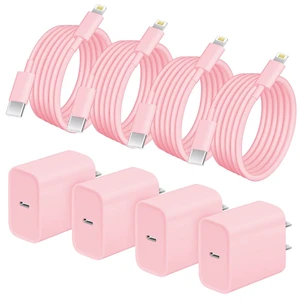 Fast Charging for iPhone 14/13/12 Fast Charger with 6 FT Long Cable | MFi-Certified, 4 Pack PD 20W USB C Charger Block iPhone 14/13 Fast Charging Cable Compatible with iPhone 14/13/12-Light Pink Fast Charging for iPhone 14/13/12 Fast Charger with 6 FT Long Cable | MFi-Certified, 4 Pack PD 20W USB C Charger Block iPhone 14/13 Fast Charging Cable Compatible with iPhone 14/13/12-Light Pink
