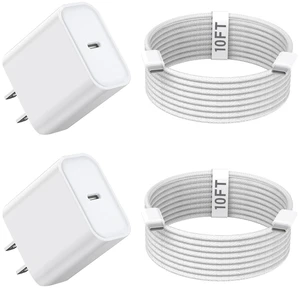 10FT iPhone 17 16 Charger Fast Charging,2Pack 20W TypeC Chargers USBC Block | 10Foot USB C to USB C Woven Cable Apple iPhone 17 Pro Charger for iPhone 17 Pro Max/17e/Air/16 Plus/16 Pro/16 Pro Max/15 10FT iPhone 17 16 Charger Fast Charging,2Pack 20W TypeC Chargers USBC Block | 10Foot USB C to USB C Woven Cable Apple iPhone 17 Pro Charger for iPhone 17 Pro Max/17e/Air/16 Plus/16 Pro/16 Pro Max/15