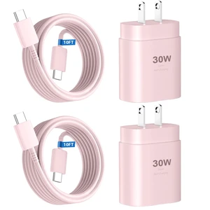 Phone 17 16 15 Charger Fast Charging,30W USB C Phone 17 16 15 Pro Max Charger Block &10FT Long Type C Cable Cord for i.Phone 17/17 Air/17 Pro/17 Pro Max/16/16 Plus/16 Pro/16 Pro Max/15/15 Pro Max,Pink Phone 17 16 15 Charger Fast Charging,30W USB C Phone 17 16 15 Pro Max Charger Block &10FT Long Type C Cable Cord for i.Phone 17/17 Air/17 Pro/17 Pro Max/16/16 Plus/16 Pro/16 Pro Max/15/15 Pro Max,Pink