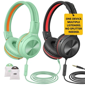 Manyshare Kids Headphones with Mic, 3.5mm Wired Headphones for PC | Built-in Share Port, 3-Level Volume Limiting & HD Mic for Learning and Calls, Durable Headphone with Foldable Design & Pouch Manyshare Kids Headphones with Mic, 3.5mm Wired Headphones for PC | Built-in Share Port, 3-Level Volume Limiting & HD Mic for Learning and Calls, Durable Headphone with Foldable Design & Pouch