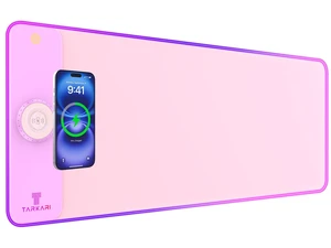 15W Magnetic Wireless Charging RGB Mouse Pad, 800x300mm Pink | Qi Fast Charging LED Mouse Mat, Magnetic Wireless Charger, 800x300mm, Non-Slip Waterproof Gaming Desk Mat, Pink 15W Magnetic Wireless Charging RGB Mouse Pad, 800x300mm Pink | Qi Fast Charging LED Mouse Mat, Magnetic Wireless Charger, 800x300mm, Non-Slip Waterproof Gaming Desk Mat, Pink