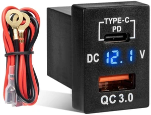 Car Charger Socket Dual PD USB Ports Power Adapter QC3.0 USB A Quick Charging & Type C 12V Power Charging Outlet Compatible with 2008-2024 Toyota Tacoma 4Runner Tundra RAV4 Car Charger Socket Dual PD USB Ports Power Adapter QC3.0 USB A Quick Charging & Type C 12V Power Charging Outlet Compatible with 2008-2024 Toyota Tacoma 4Runner Tundra RAV4