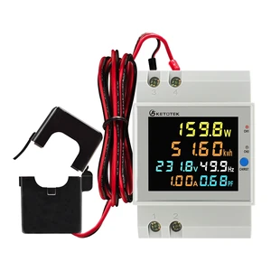 Power Meter Single Phase, 2 Channels, Energy Meter DIN Rail Electricity Usage Monitor with LCD, kWh Meter AC40-300V 100A, Ammeter Voltmeter with Split Core Current Transformer CT Power Meter Single Phase, 2 Channels, Energy Meter DIN Rail Electricity Usage Monitor with LCD, kWh Meter AC40-300V 100A, Ammeter Voltmeter with Split Core Current Transformer CT