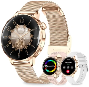 Smart Watches for Women,3 Bands,1.27" High Clear 3D Curved Screen Smart Watch with Bluetooth Calls,HR/Steps/Calories/BP/Sleep,120+ Sports IP68 Activity Tracker Android&iOS Rosegold Smart Watches for Women,3 Bands,1.27" High Clear 3D Curved Screen Smart Watch with Bluetooth Calls,HR/Steps/Calories/BP/Sleep,120+ Sports IP68 Activity Tracker Android&iOS Rosegold